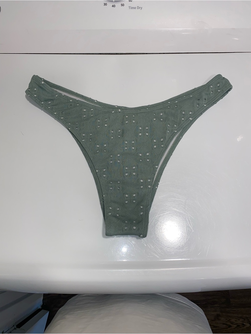 Women's Sage Eyelet Ruffle Bikini Set - Picture 5 of 7